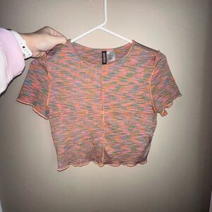 H&M Multicolor Patterned Crop Top